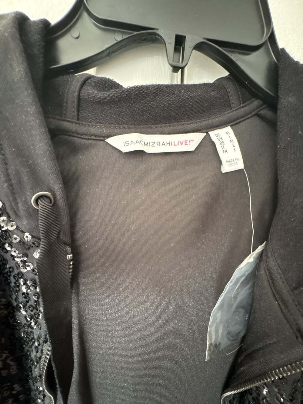 Isaac Mizrahi Live! Sequin Front and Back Zip-Up Hoodie Jacket